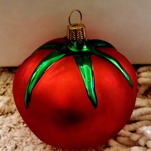 Buon Natalie Glass Tomato Christmas Ornament - Cortopassi Family, year 2000